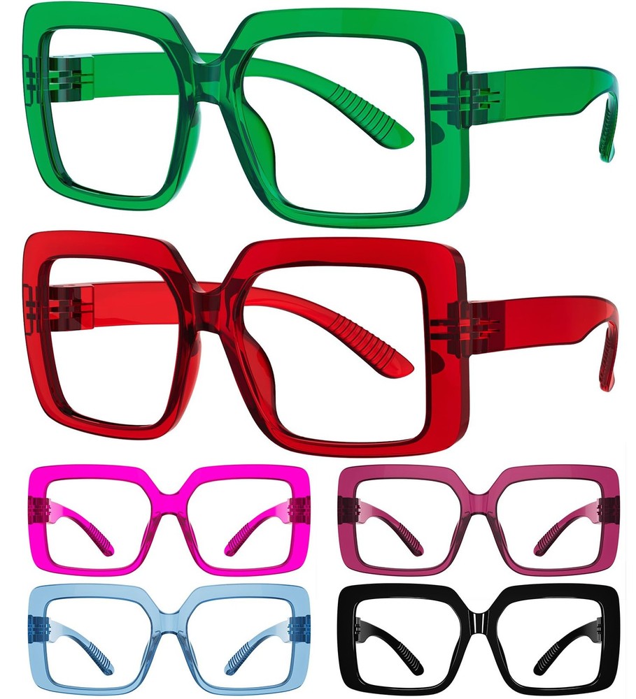 Eyekepper 6 Pack Metalless Blue Light Blocking Reading Glasses with Screwless Sp