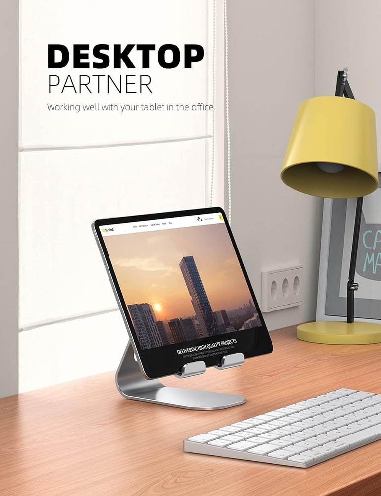 Adjustable Tablet Holder - Desktop Stand Dock Holder for 4-13" Tablets, iPad Pro