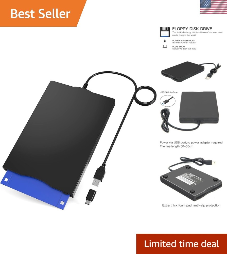 Floppy Disk Reader External Floppy Disk Reader USB 3.5-inch USB Floppy Disk R...