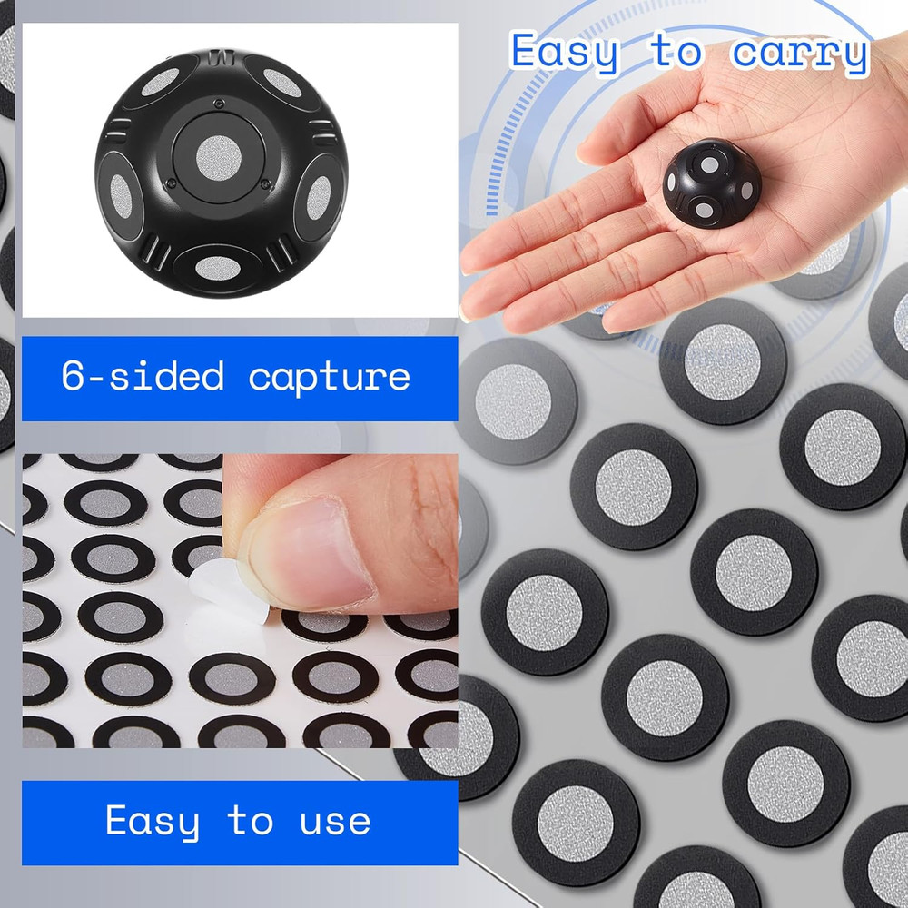 6 Pcs Multi-Angle Marker Set 6 Sided 100 Point 3D Scanner 6Mm Dot Scanning Spray