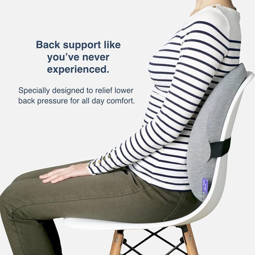 C CUSHION LAB Extra Dense Lumbar Pillow - Patented Ergonomic Black