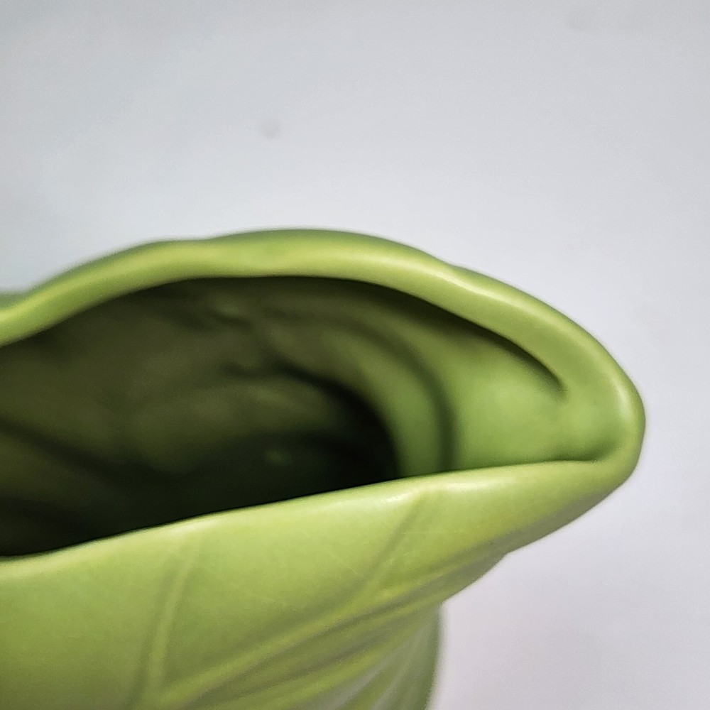 Green Leaf Pottery Pitcher/Creamer 5” (1980s) EUC