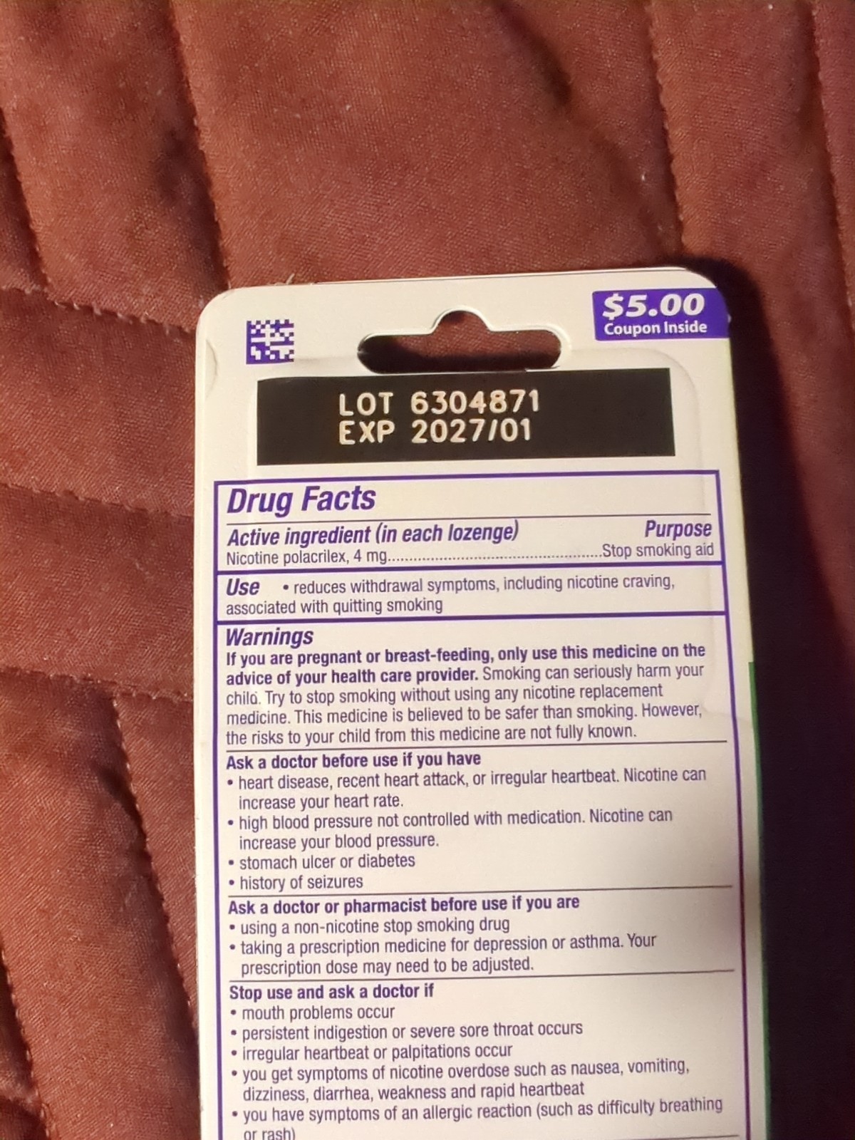 101 Nicorette Mini Nicotine Lozenges Stop Smoking Aid 4mg Peppermint