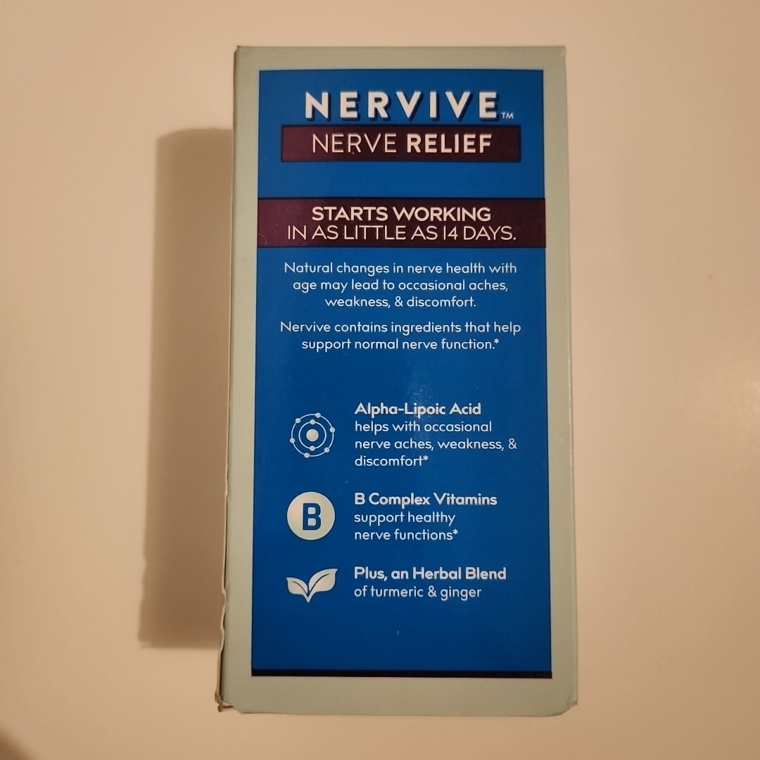 Nervive Nerve Relief Dietary Supplement 30 Tablets Exp 2024+