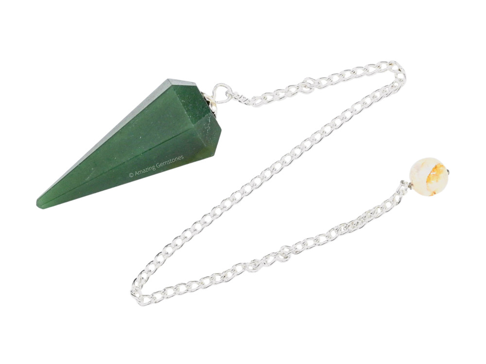 Green Aventurine Dark Dowsing Crystal Pendulum
