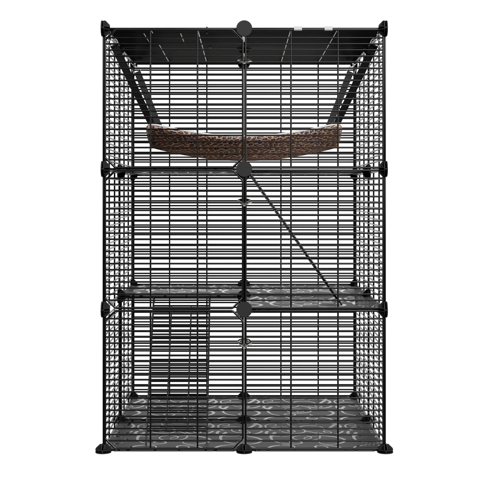 Fit 1-2 Cats Cat Cage Indoor Cat Enclosures DIY Cat Playpen Metal Kennel Hammock