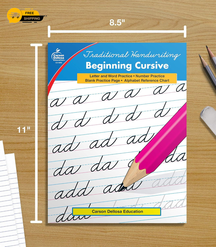 Carson Dellosa Beginning Cursive Handwriting Workbook, Traditional Writing Book