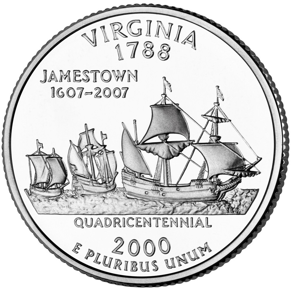 2000 P Virginia Uncirculated State Quarter from roll