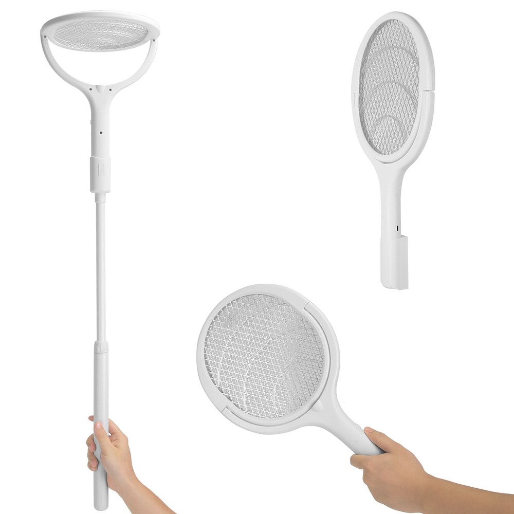 Rotating Head Mosquito with a Telescopic Extension Bug Zapper Racket
