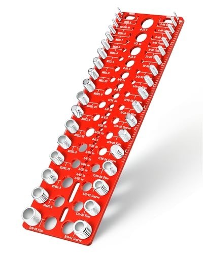 Thread Checker 55-Piece Nut & Bolt Gauge Standard Metric with Drill Size Guide