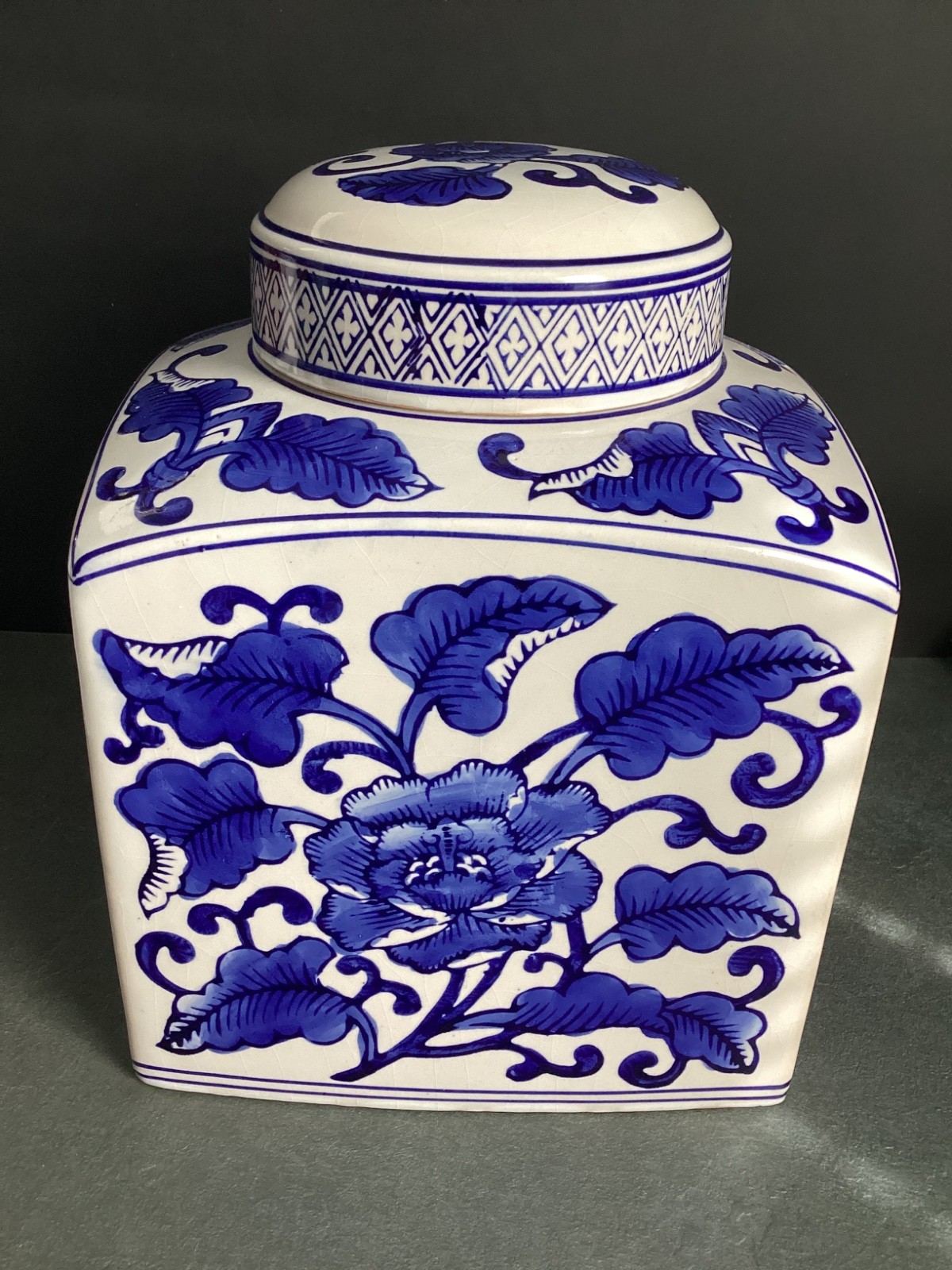 Ginger Jar Blue & White Square Ceramic Vintage