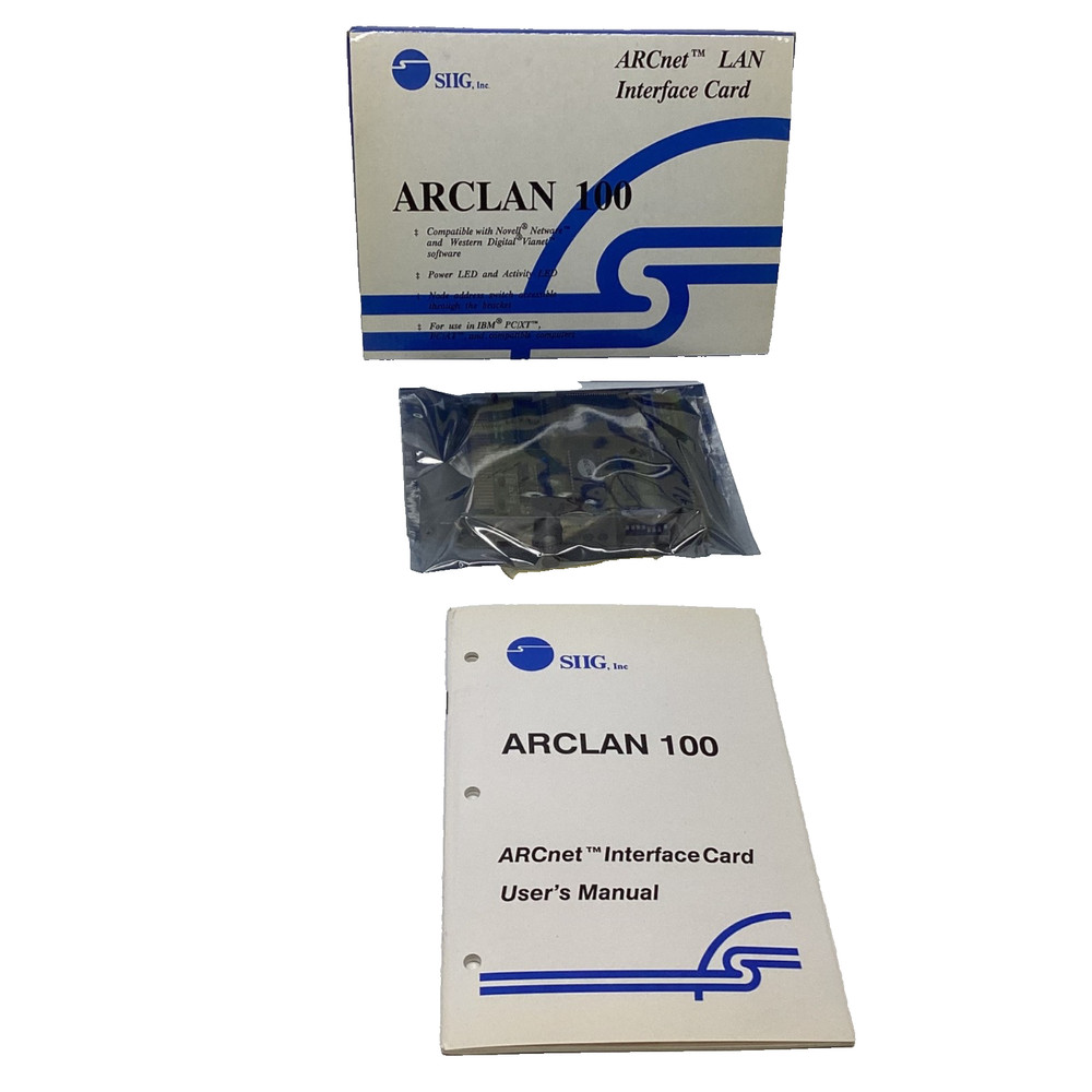 1-ARCNET ARCLAN 100  LAN INTERFACE CARD SIIG Inc. NEW