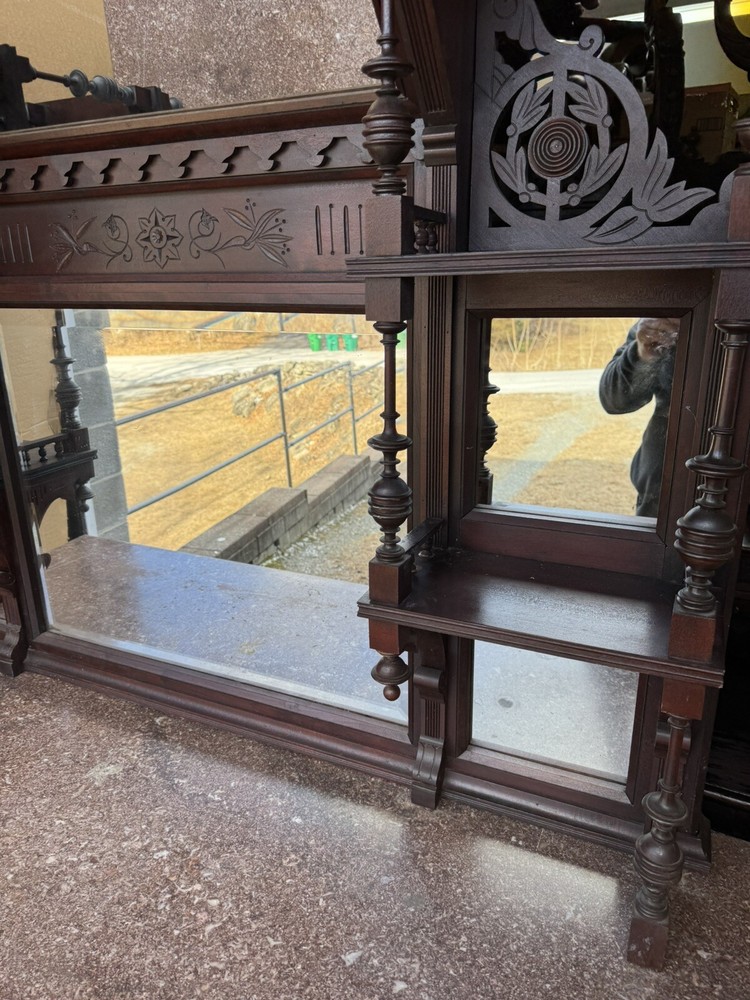 WALNUT AND BURL CARVED SIDEBOARD
