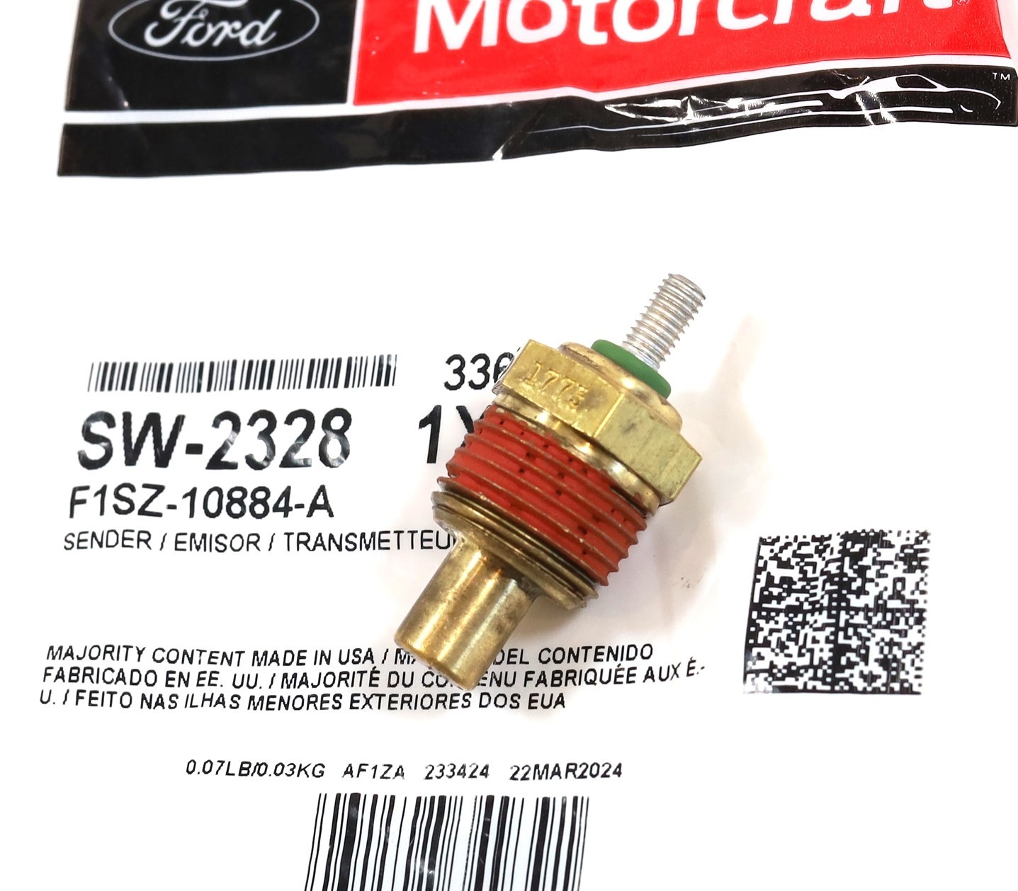 Motorcraft SW-2328 / F1SZ-10884-A Coolant Temp Sensor 1994-1997 7.3L Powerstroke