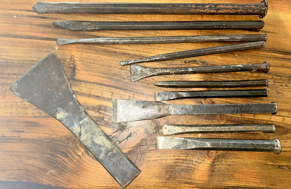 Cold Chisel mixed size lot flat & cape chisels,machinist blacksmith tools (11)