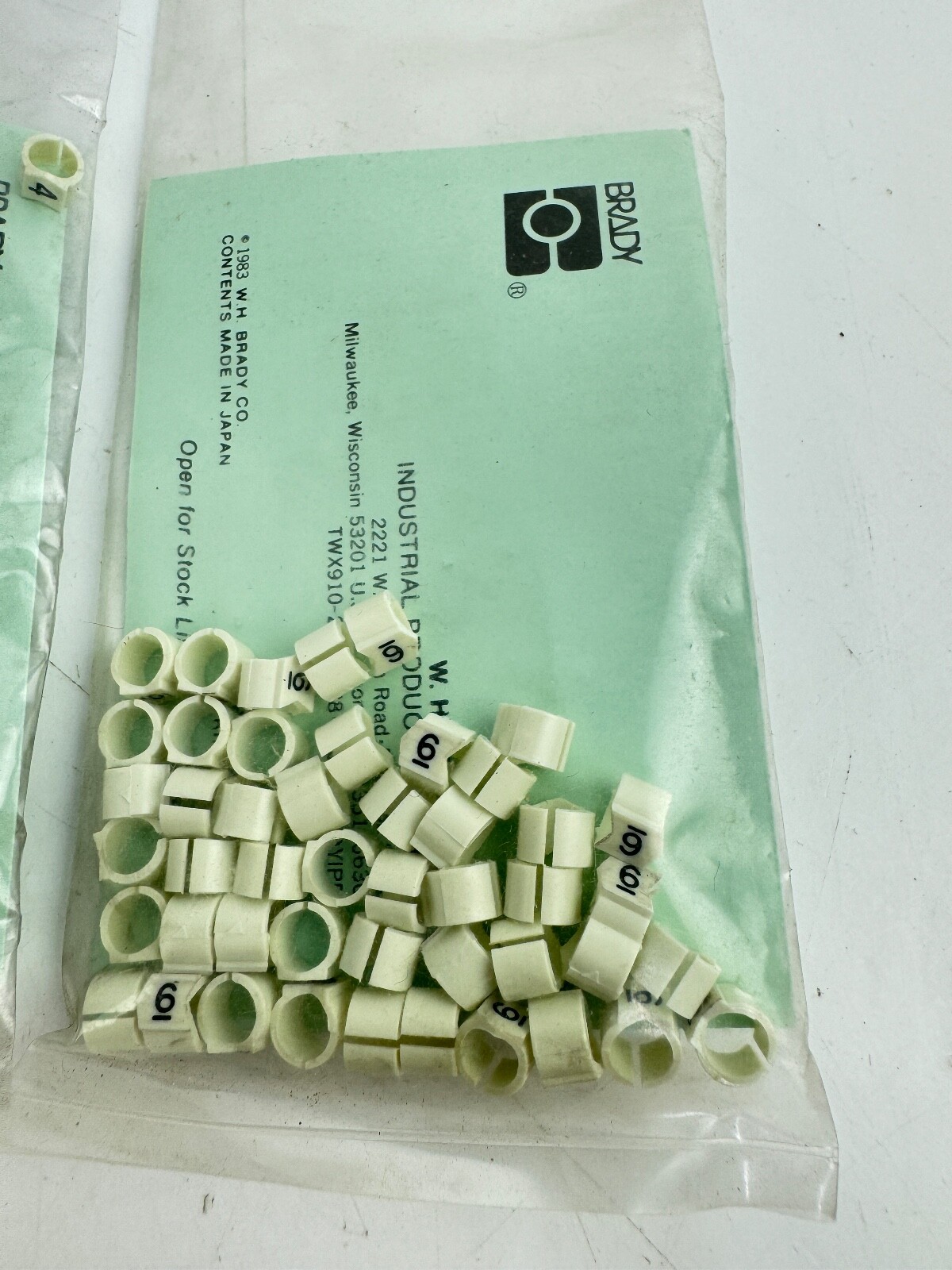 BRADY SCN-23 ASSORTED CLIP-SLEEVE WIRE MARKERS *LOT OF 3 BAGS* #4, 6, 9