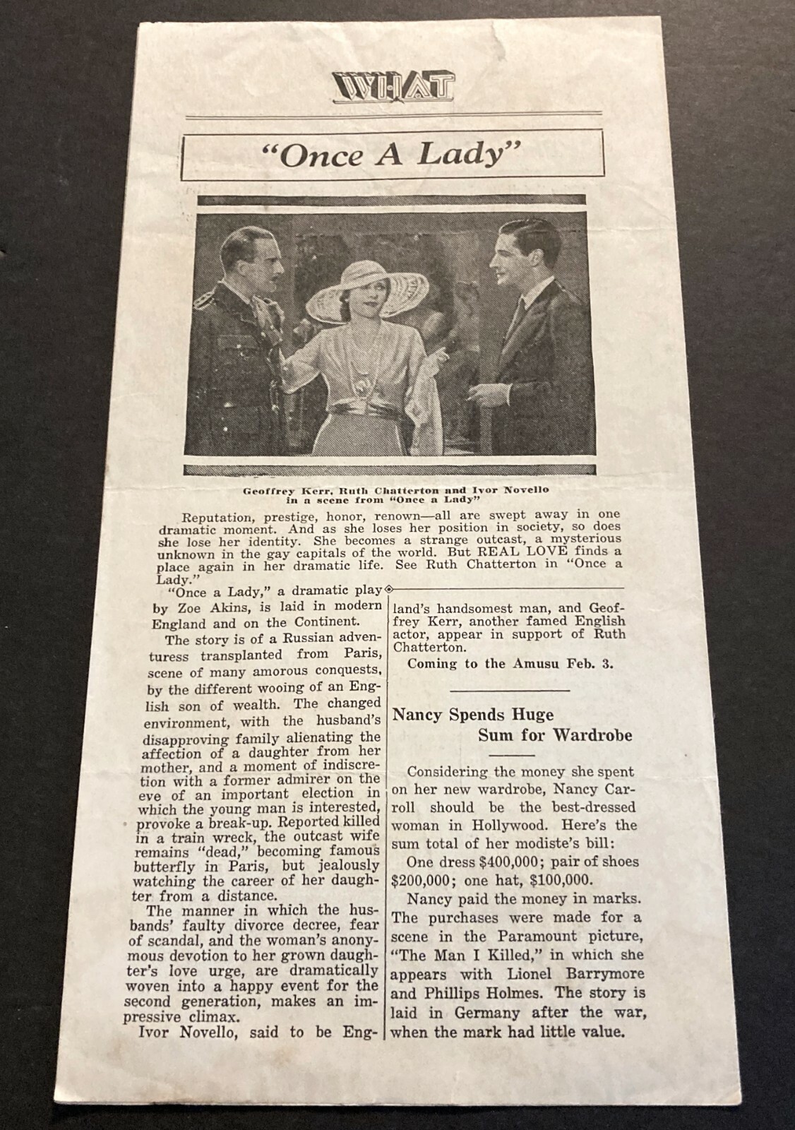 1932 "SPIRIT OF NOTRE DAME" TEXAS MOVIE THEATRE NEWSLETTER - FOOTBALL