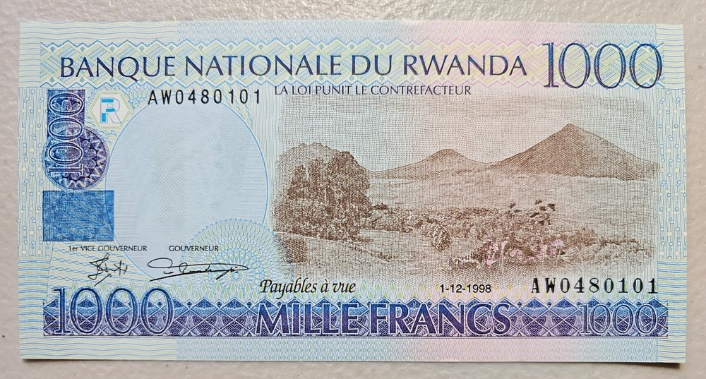 Rwanda 1000 Francs 1998 Unc