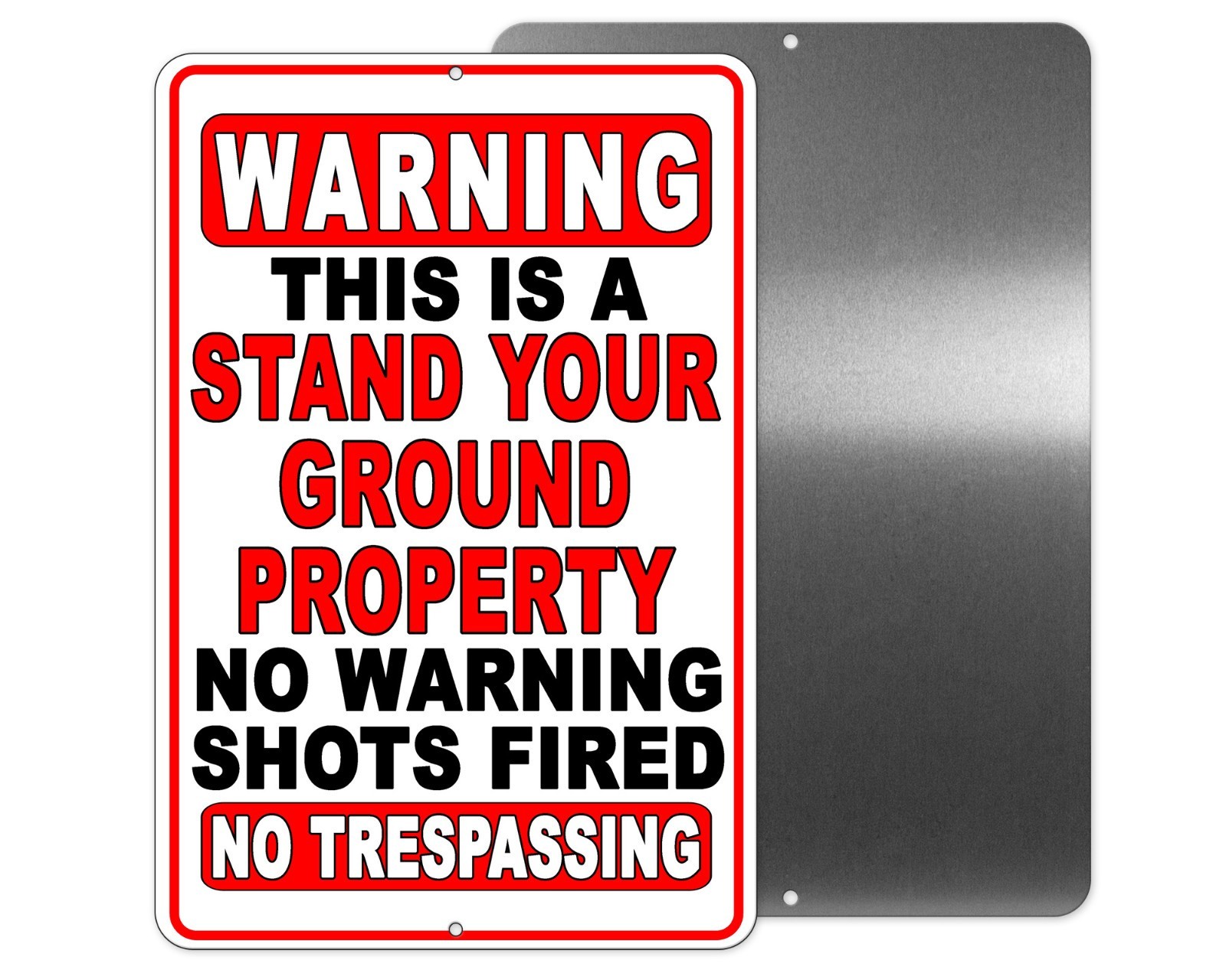 Stand Your Ground Property No Warning Shot No Trespassing  Metal Sign Or Decal