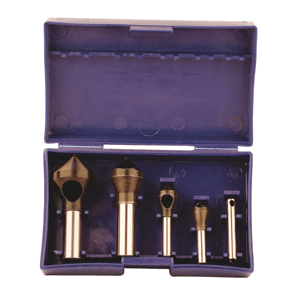 TTC C84 5 Pc #0 -#4 90Deg Zero Flute Countersink & Deburring Tool Set