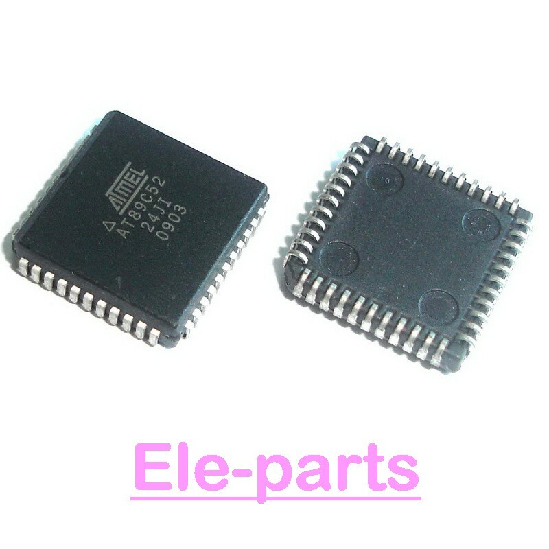 2 PCS AT89C52-24JI PLCC-44 AT89C52 8-Bit Microcontroller with 8K Bytes Flash