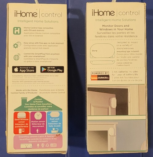 2 NEW iHome Control Wifi Door/Window Battery Powered Sensor White