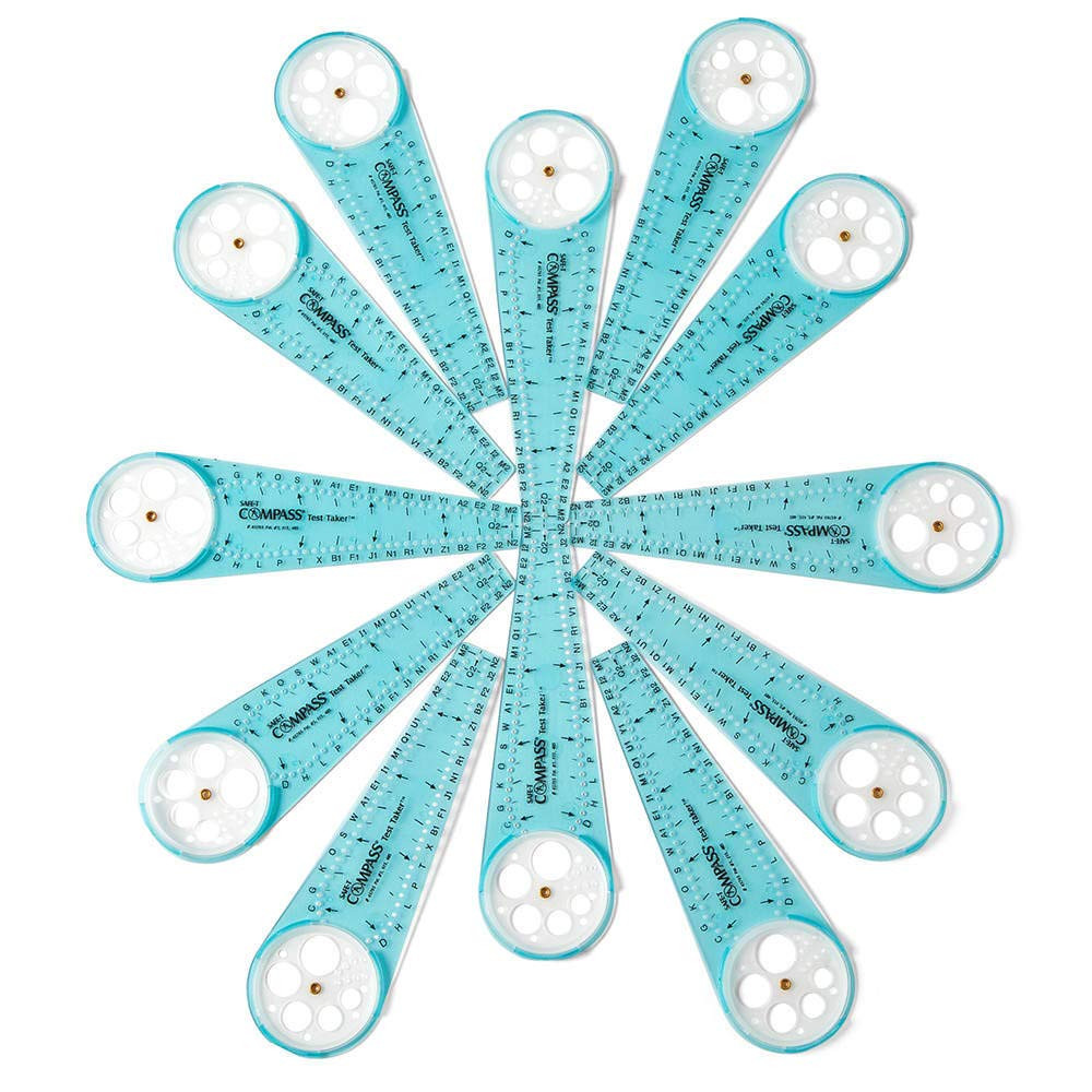 Safe-T Math Compass, 10 In. Blue Compass, Compass for Geometry, Compass Drawing