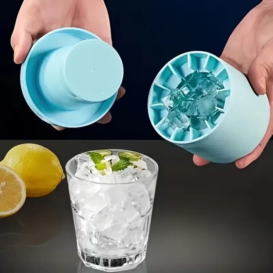 Silicone Ice Cube Tray with Lid, Leak-Proof, Easy Release, Reusable