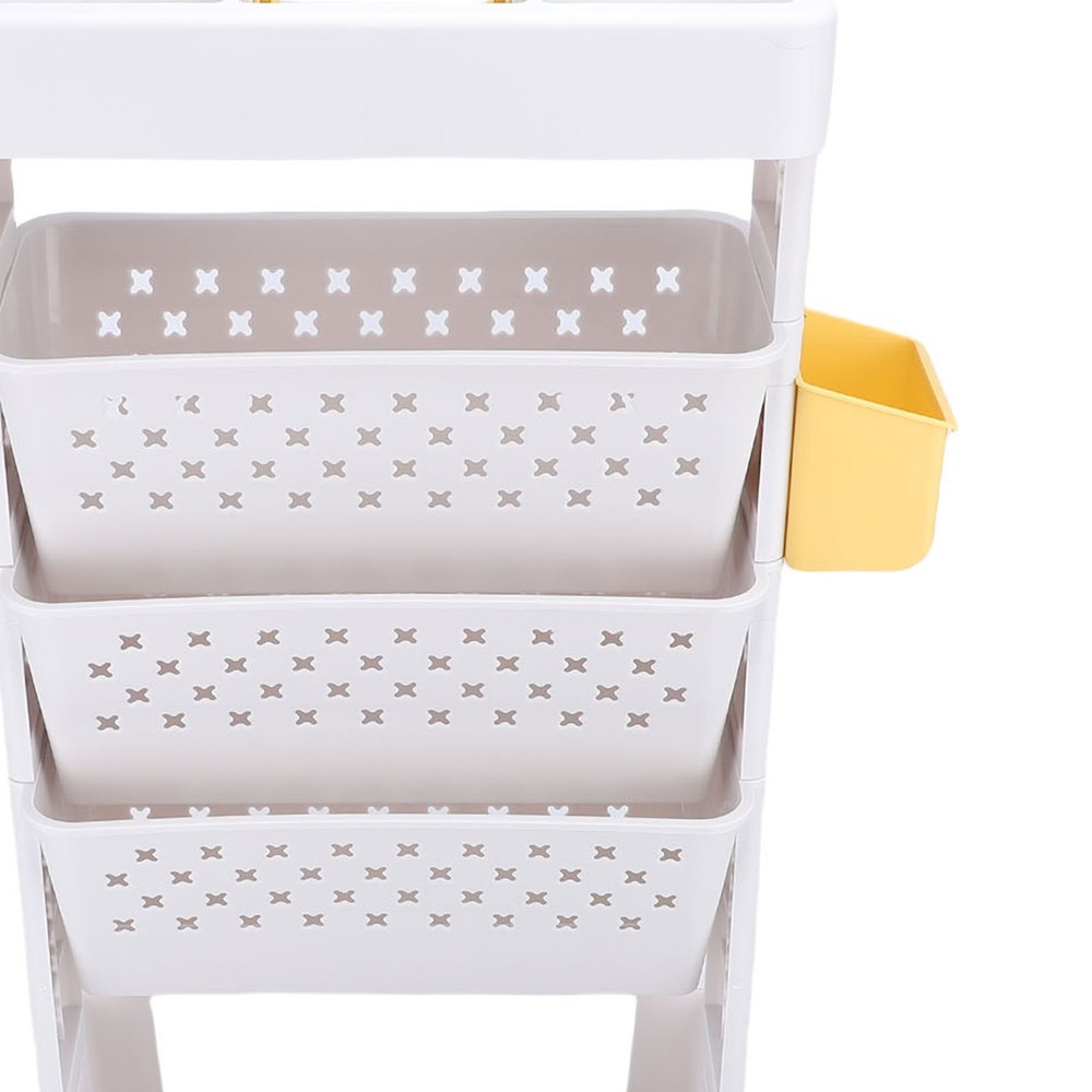 Rolling Book Cart 5 Tier PP Multi-Functional Movable Storage Book Rack Utility