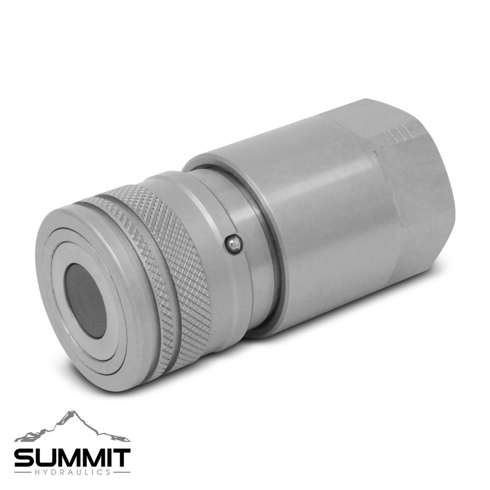 Flat Face Hydraulic Quick Connect Female Coupler, 3/4″ SAE Thread