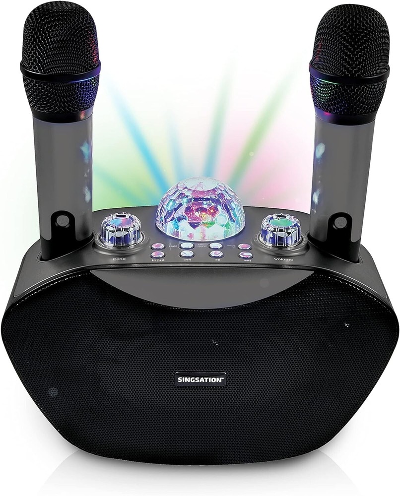 Karaoke Machine Wireless Bluetooth with 2 Microphone Speaker Sing Station Kids