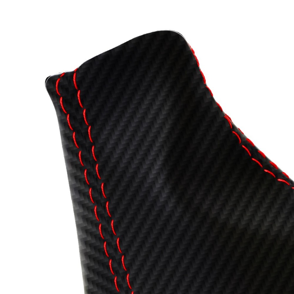 Fits 2021 Ford Bronco Carbon Automatic Shift Boot Cover Red Stitch