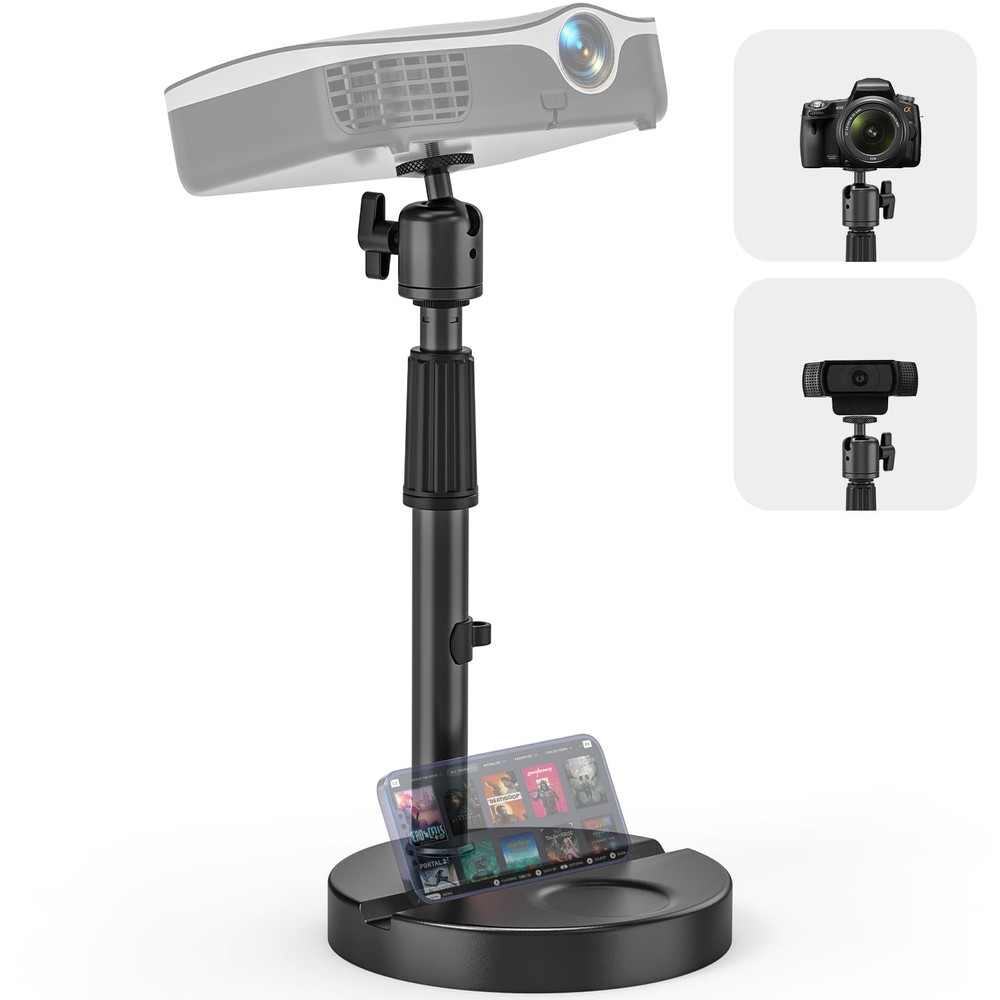 JUBOR Desktop Projector Stand Table, 11" - 17.7" Extendable Height Stand with...