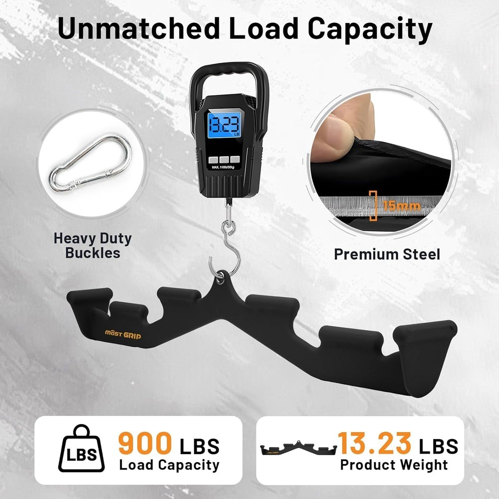 LAT Pull Down Bar w/ 6 Ergonomic Handles, Neutral Grip LAT Pulldown Attachments