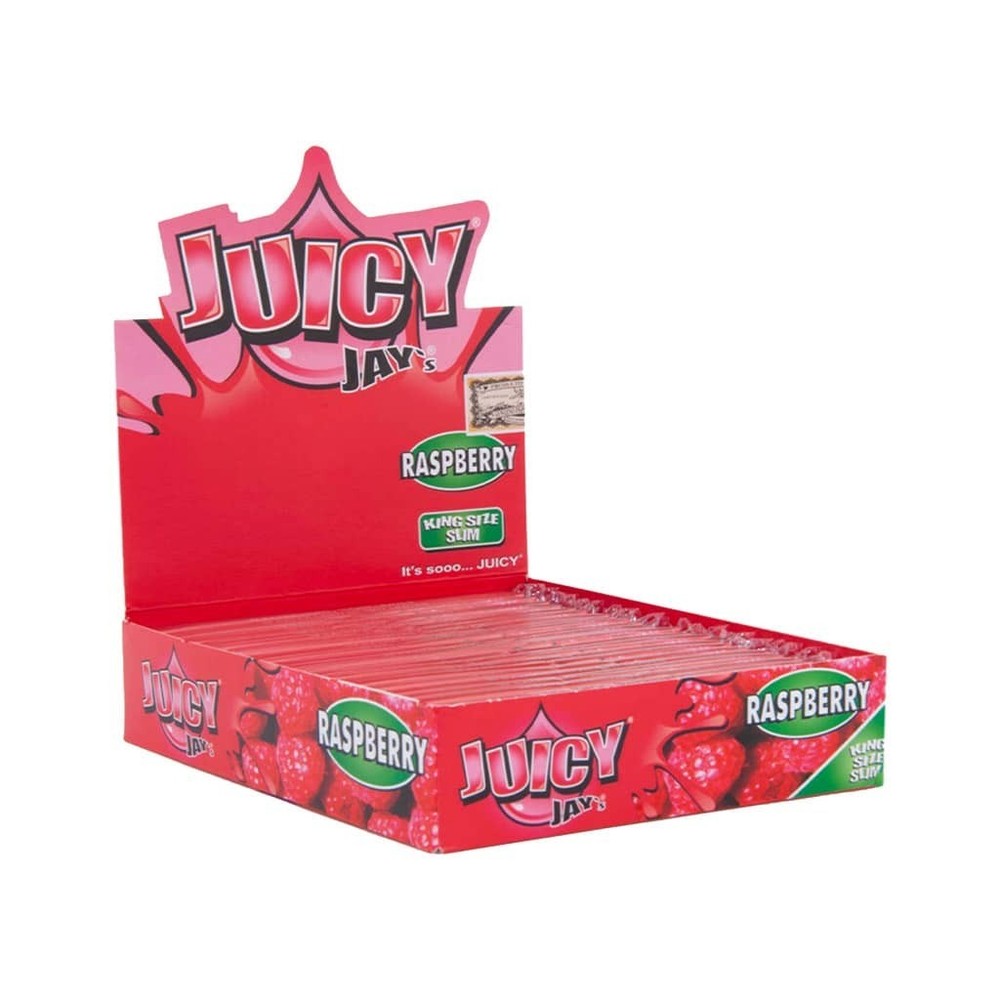 Juicy Jay's Rolling Paper Slim Raspberry King Size 24 Pack 32 CT