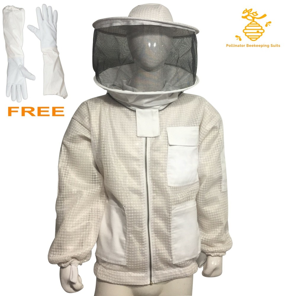 THREE LAYER MESH ULTRA VENTILATED BEEKEEPERS BEE JACKET ROUND VEIL SUPER COOL
