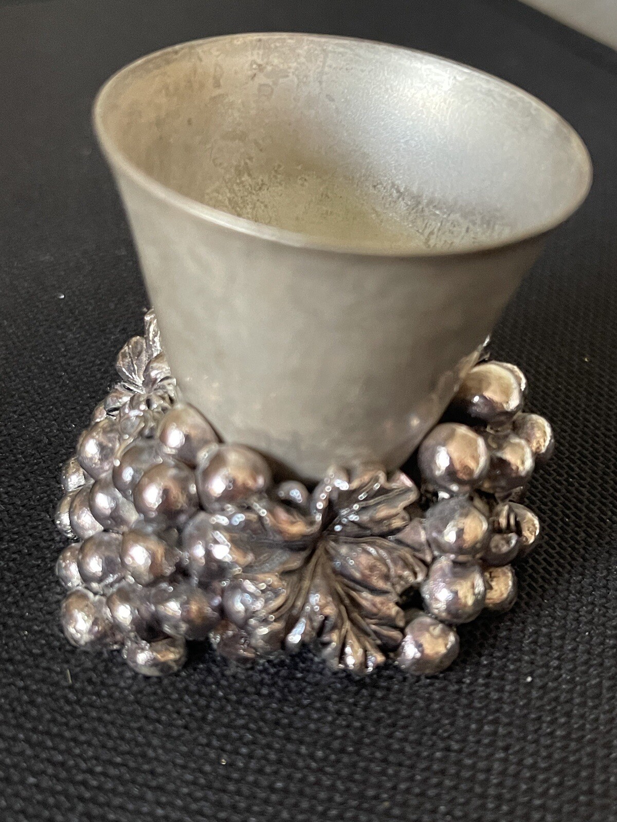 Godinger Silver Plated Cup Heavy Base Grape Design 2 Inches Tall