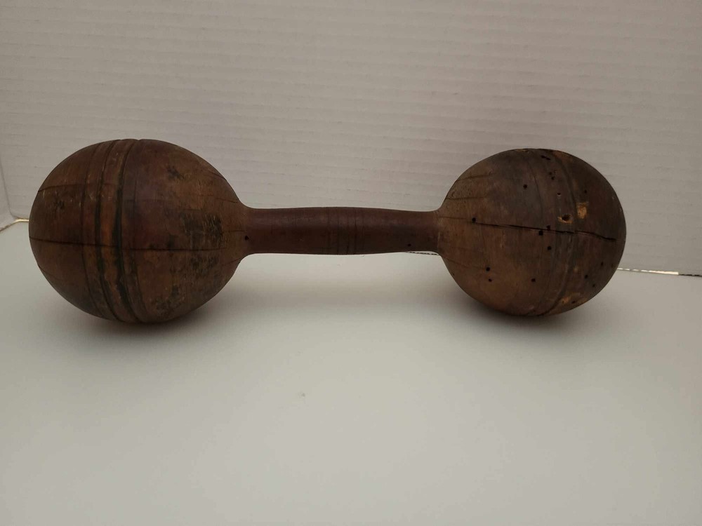 Antique Wooden Dumbbell