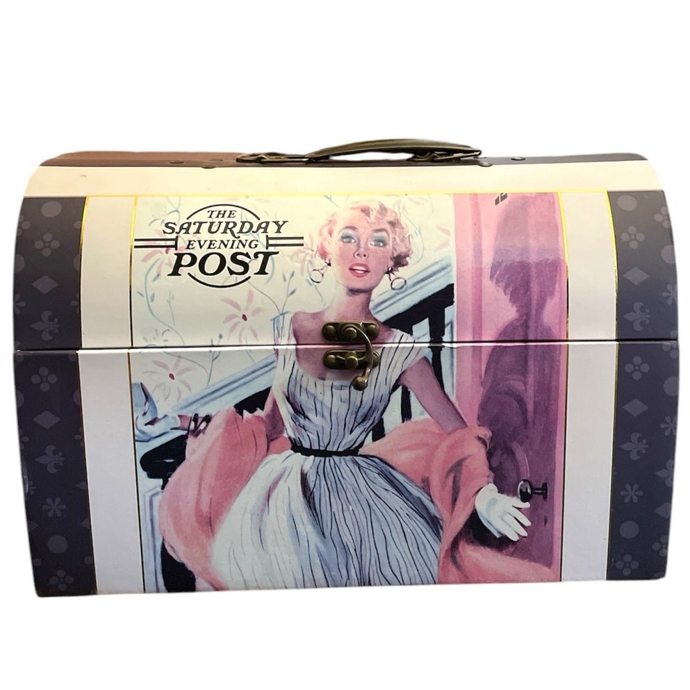 Saturday Evening Post Keepsake Multipurpose Hard Board Chest Box