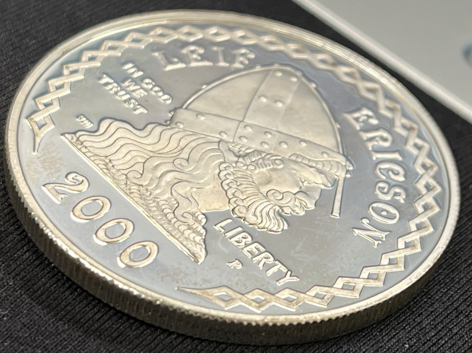 2000-P Leif Ericson Proof Silver Dollar US Mint Commemorative, No Box Or Capsule