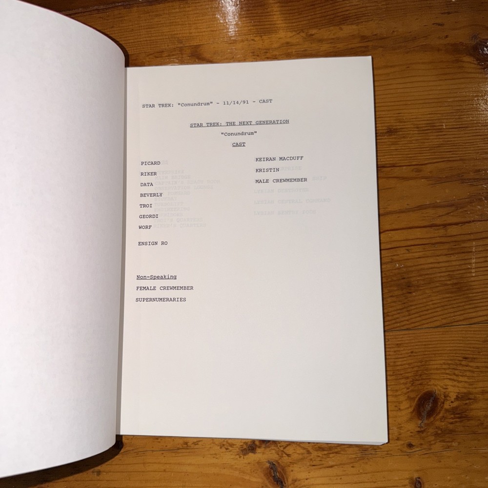 STAR TREK Script The Next Generation Final Draft “Conundrum”