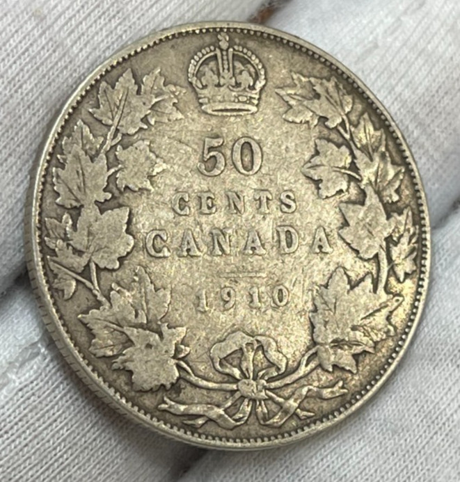 1910 Canada 50 Cents Silver Coin