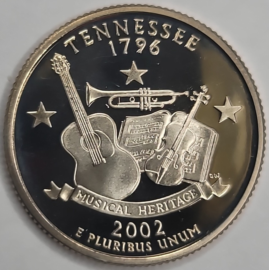 2002 S Gem Proof DCAM Tennessee State Quarter - CN-Clad
