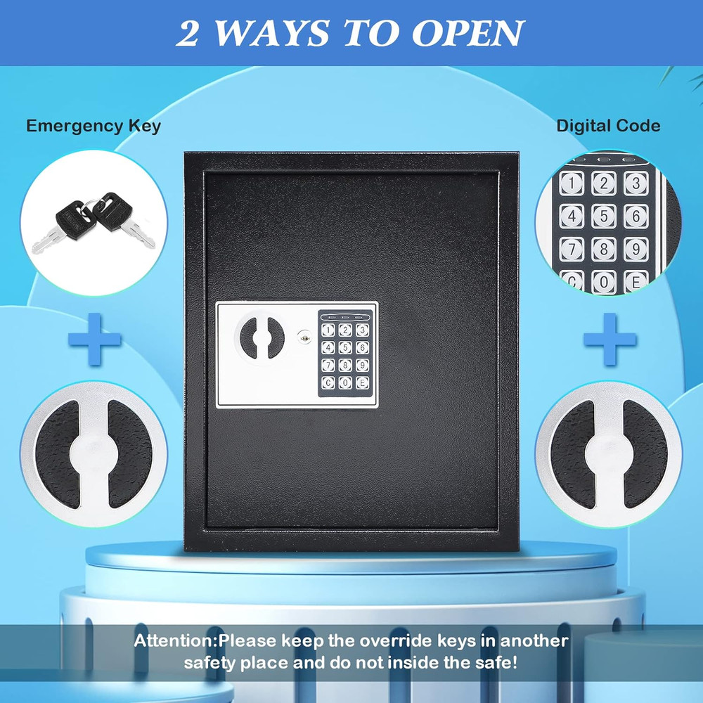 Electronic 60-Key Cabinet Wall-Mounted Digital Key Safe, Key Lock Box, Large Sec