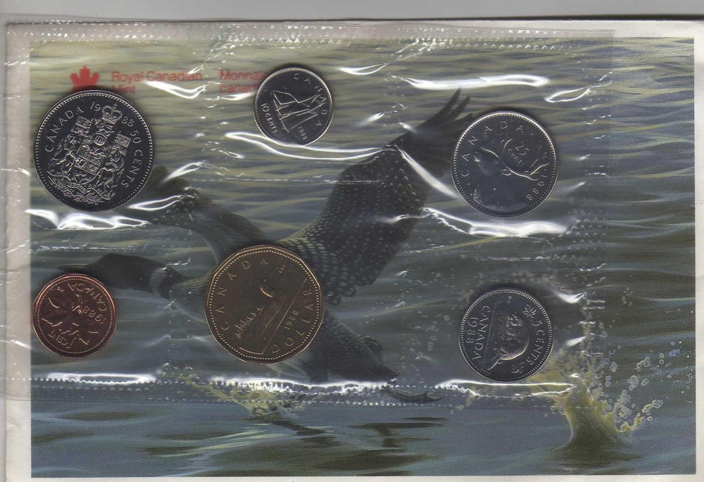 1988 Canada PL RCM Set (6 Coins UNC.Mint)