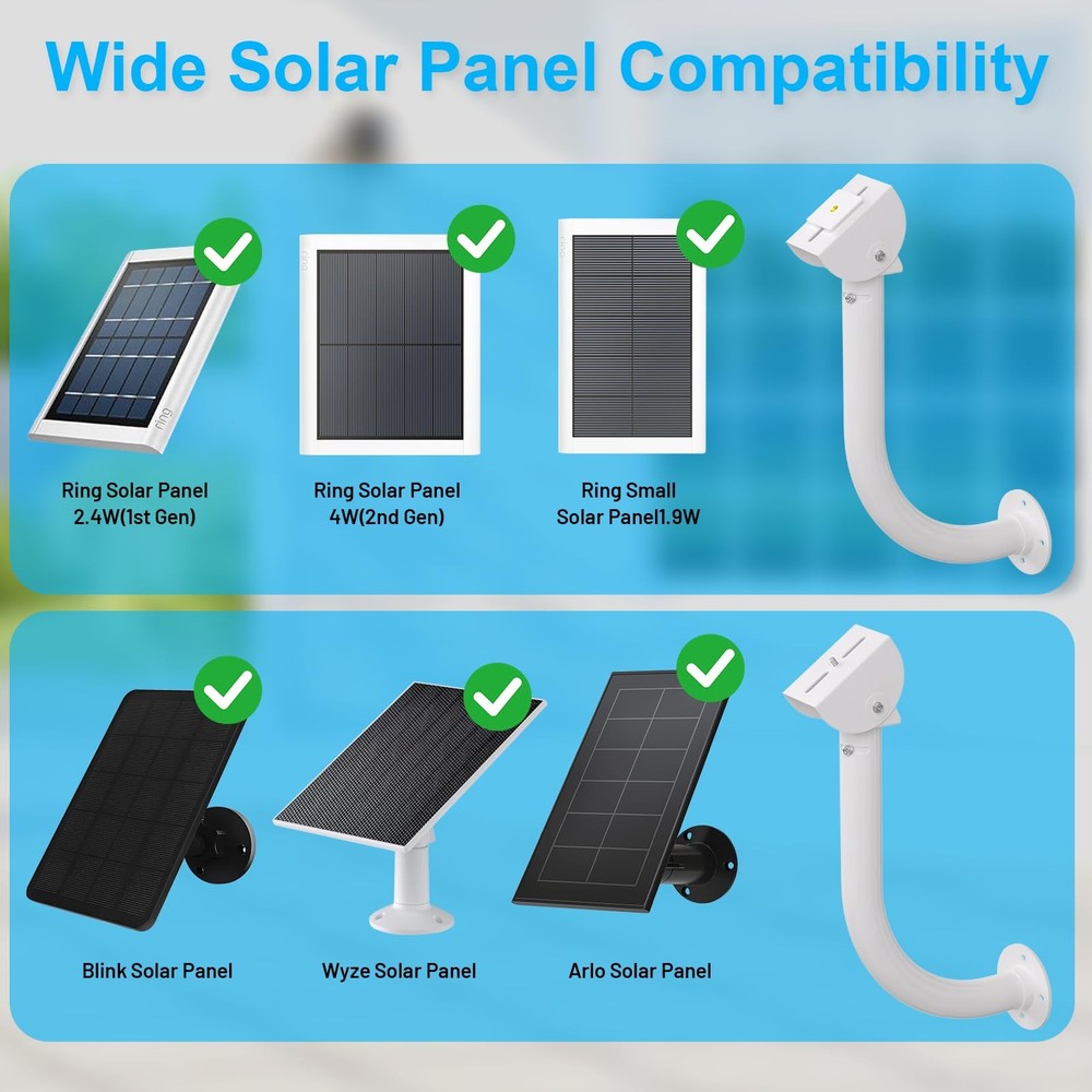 Universal Solar Panel Wall Mount Bracket - 30cm L-Shape Mount with Adjustable...