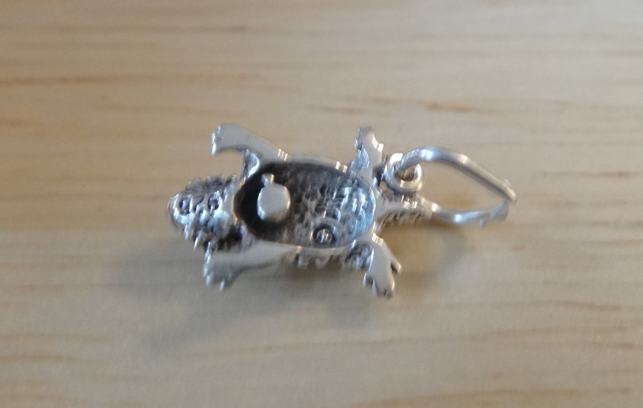 Sterling Silver 3D Detail Small 13x9mm Texas Horned Toad Frog Charm!