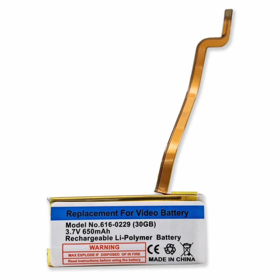 100pcs 650mAh Replacement Battery for Apple iPod Classic 5/6/7th Gen THIN