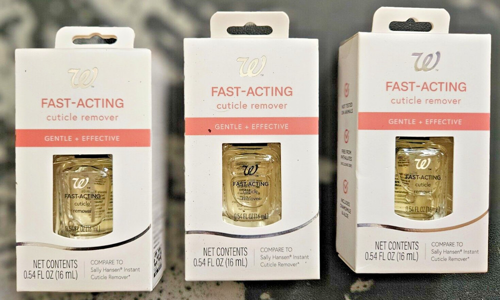 Walgreens Fast Acting Cuticle Remover .54 Oz. 3 Pack