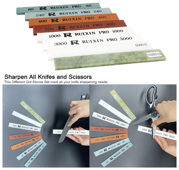 Knife Sharpening Stone Set Diamond Whetstone 80 - 10000 Grit Quality Sharpener